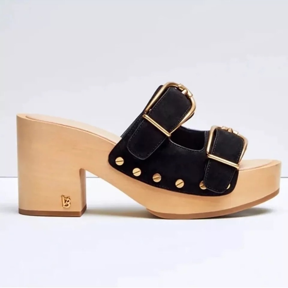 Veronica Beard Halifax Black Suede Clog Heels Size 7 M